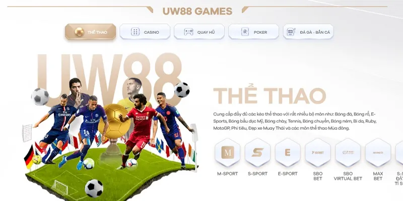 Thể thao UW88 hệ thống kèo đa dạng, tỷ lệ hấp dẫn